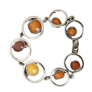 Vintage Lia Sophia Alex Amber Stone Bracelet